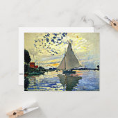 Monet - Sailboat at le Petit Gennevilliers Karte (Vorderseite/Rückseite Beispiel)