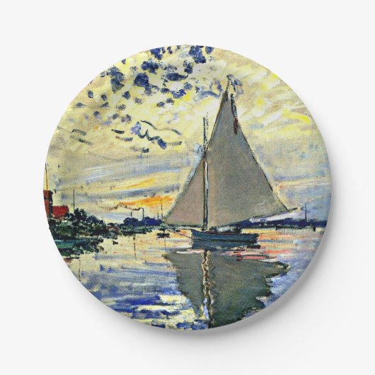 Monet - Sailboat at le Petit Gennevilliers, Pappteller (Vorderseite)