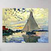 Monet - Sailboat at le Petit Gennevilliers Poster (Vorne)