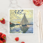 Monet - Sailboat at le Petit Gennevilliers, Serviette (Beispiel)