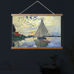 Monet - Sailboat at le Petit Gennevilliers Wandteppich Mit Holzrahmen<br><div class="desc">Claude Monets berühmtes Gemälde,  Sailboat bei le Petit Gennevilliers.</div>