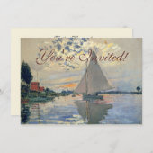 Monet Sailboat Französische Impressionismus Klassi Einladung (Vorne/Hinten)
