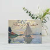 Monet Sailboat Französische Impressionismus Klassi Einladung (Stehend Vorderseite)