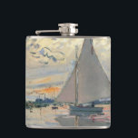 Monet Sailboat Französische Impressionismus Klassi Flachmann<br><div class="desc">Monet Sailboat - Dieses schöne französische Segelboot wurde 1874 von dem französischen Impressionisten Claude Monet gemalt. Monet war einer der bedeutendsten französischen Impressionisten, der je gelebt hat. Der genaue Titel des Gemäldes ist "Sailboat at Petit-Gennevilliers", ein Öl auf Leinwand. Das Gemälde zeigt ein Single-Segelboot mit einem belebten Sonnenuntergang im Hintergrund...</div>