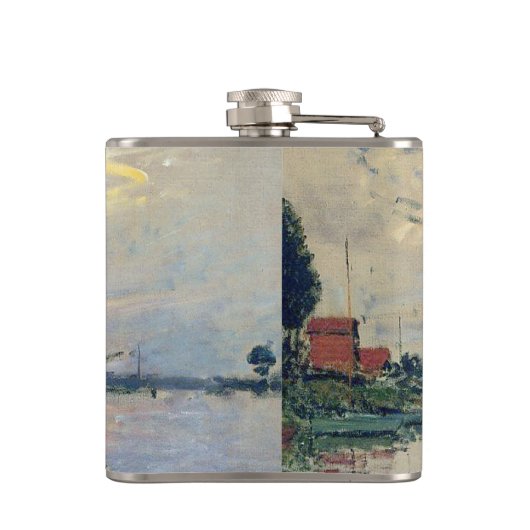 Monet Sailboat Französische Impressionismus Klassi Flachmann (Rückseite)