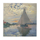 Monet Sailboat Französische Impressionismus Klassi Fliese (Vorderseite)