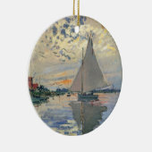 Monet Sailboat Französische Impressionismus Klassi Keramikornament (Rechts)