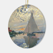 Monet Sailboat Französische Impressionismus Klassi Keramikornament (Links)