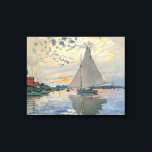Monet Sailboat Französische Impressionismus Klassi Leinwanddruck<br><div class="desc">Monet Sailboat - Dieses schöne französische Segelboot wurde 1874 von dem französischen Impressionisten Claude Monet gemalt. Monet war einer der bedeutendsten französischen Impressionisten, der je gelebt hat. Der genaue Titel des Gemäldes ist "Sailboat at Petit-Gennevilliers", ein Öl auf Leinwand. Das Gemälde zeigt ein Single-Segelboot mit einem belebten Sonnenuntergang im Hintergrund...</div>