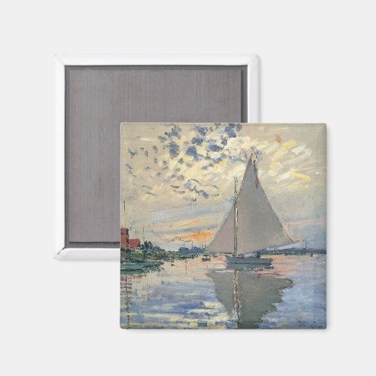 Monet Sailboat Französische Impressionismus Klassi Magnet (Vorderseite/Rückseite)