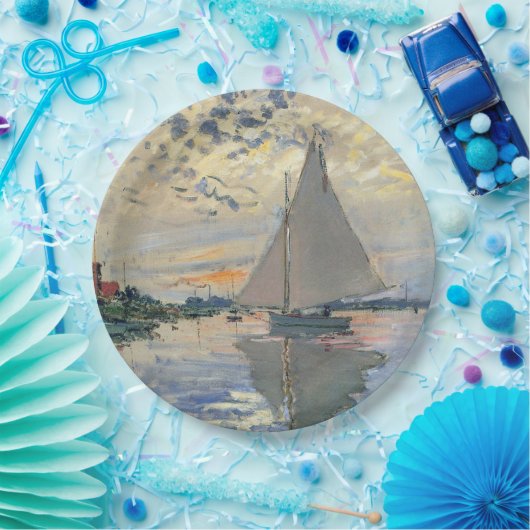 Monet Sailboat Französische Impressionismus Klassi Pappteller (Party)