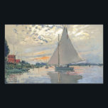 Monet Sailboat Französische Impressionismus Klassi Rechteckiger Aufkleber<br><div class="desc">Monet Sailboat - Dieses schöne französische Segelboot wurde 1874 von dem französischen Impressionisten Claude Monet gemalt. Monet war einer der bedeutendsten französischen Impressionisten, der je gelebt hat. Der genaue Titel des Gemäldes ist "Sailboat at Petit-Gennevilliers", ein Öl auf Leinwand. Das Gemälde zeigt ein Single-Segelboot mit einem belebten Sonnenuntergang im Hintergrund...</div>