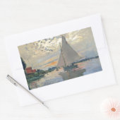 Monet Sailboat Französische Impressionismus Klassi Rechteckiger Aufkleber (Umschlag)