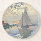 Monet Sailboat Französische Impressionismus Klassi Sandstein Untersetzer (Vorne)