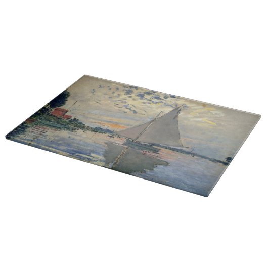 Monet Sailboat Französische Impressionismus Klassi Schneidebrett (Ecke)