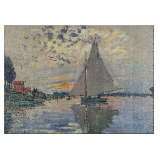 Monet Sailboat Französische Impressionismus Klassi Schneidebrett (Vorderseite)