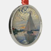 Monet Sailboat Französische Impressionismus Klassi Silbernes Ornament (Rechts)