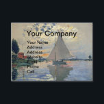 Monet Sailboat Französische Impressionismus Klassi Visitenkarte<br><div class="desc">Monet Sailboat - Dieses schöne französische Segelboot wurde 1874 von dem französischen Impressionisten Claude Monet gemalt. Monet war einer der bedeutendsten französischen Impressionisten, der je gelebt hat. Der genaue Titel des Gemäldes ist "Sailboat at Petit-Gennevilliers", ein Öl auf Leinwand. Das Gemälde zeigt ein Single-Segelboot mit einem belebten Sonnenuntergang im Hintergrund...</div>