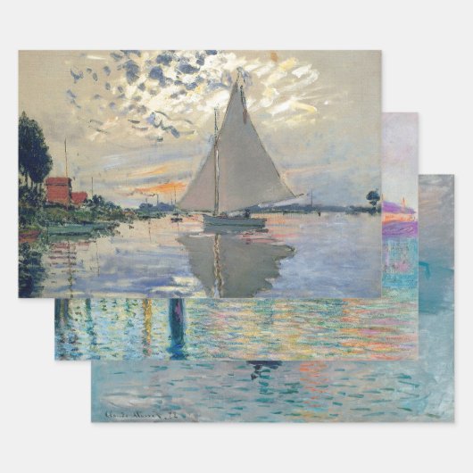 Monet Sailboat French Impressionism Classic Art Geschenkpapier Set (Set)