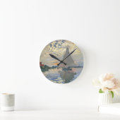 Monet Sailboat French Impressionism Classic Art Runde Wanduhr (Zuhause)