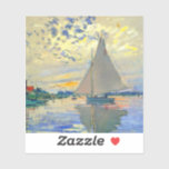Monet Sailboat in Le Petit-Gennevilliers Aufkleber<br><div class="desc">Aufkleber mit Claude Monets Ölgemälde Sailboat in Le Petit-Gennevilliers (1874). Ein ruhiges Segelboot segelt in Paris,  Frankreich. Ideal für Liebhaber des Impressionismus und französischer Kunstsammler!</div>