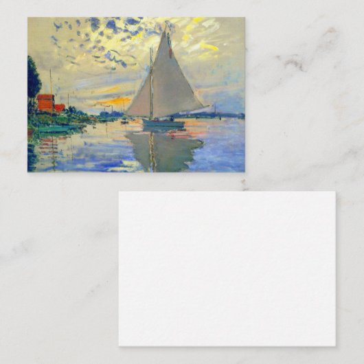 Monet Sailboat in Le Petit-Gennevilliers Begleitkarte (Vorne/Hinten)