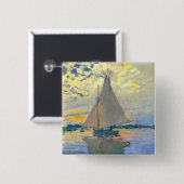 Monet Sailboat in Le Petit-Gennevilliers Button (Vorne & Hinten)