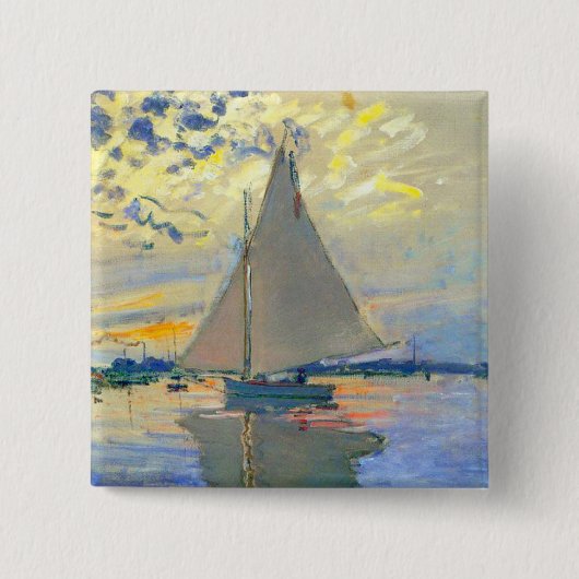 Monet Sailboat in Le Petit-Gennevilliers Button (Vorderseite)
