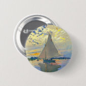 Monet Sailboat in Le Petit-Gennevilliers Button (Vorne & Hinten)