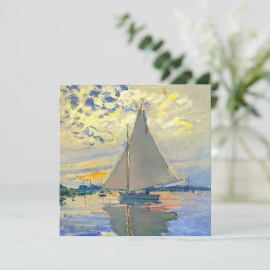 Monet Sailboat in Le Petit-Gennevilliers Einladung (Stehend Vorderseite)