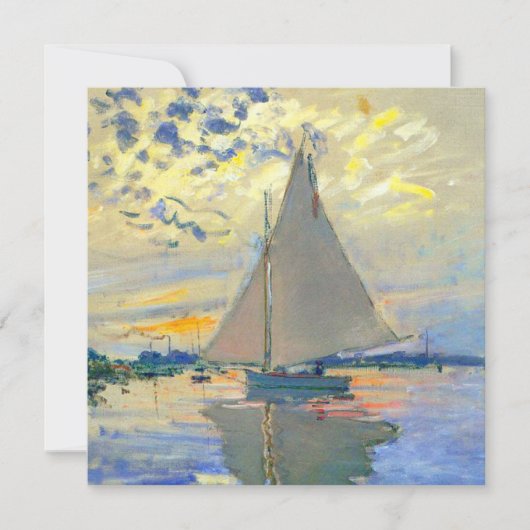 Monet Sailboat in Le Petit-Gennevilliers Einladung (Vorderseite)