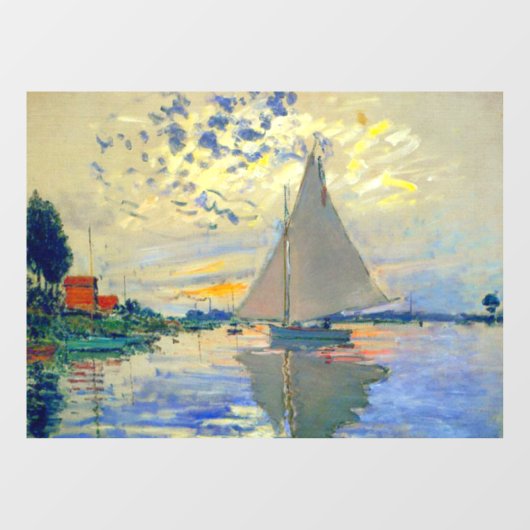 Monet Sailboat in Le Petit-Gennevilliers Fensteraufkleber (Blatt)