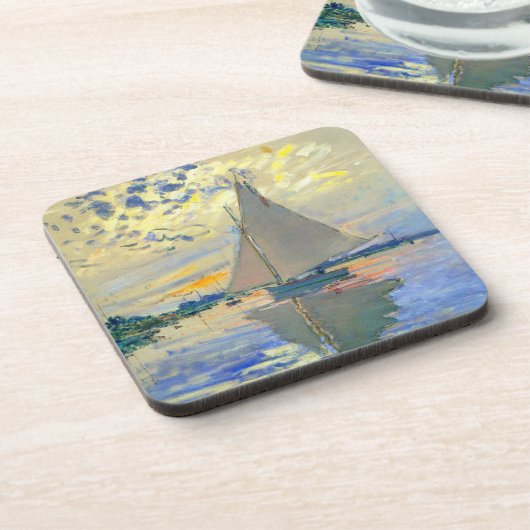 Monet Sailboat in Le Petit-Gennevilliers Getränkeuntersetzer (Linke Seite)