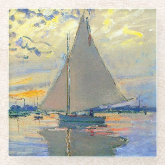 Monet Sailboat in Le Petit-Gennevilliers Glasuntersetzer (Vorderseite)