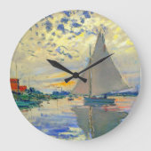 Monet Sailboat in Le Petit-Gennevilliers Große Wanduhr (Vorderseite)