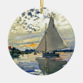 Monet - Sailboat in Le Petit-Gennevilliers Keramik Ornament (Vorne)