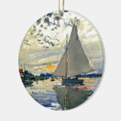 Monet - Sailboat in Le Petit-Gennevilliers Keramik Ornament (Links)