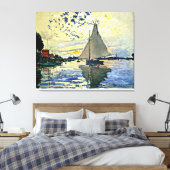 Monet - Sailboat in Le Petit-Gennevilliers Leinwanddruck (Insitu (Schlafzimmer))
