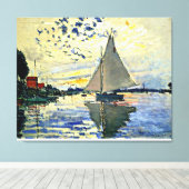 Monet - Sailboat in Le Petit-Gennevilliers Leinwanddruck (Insitu (Holzboden))