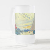 Monet Sailboat in Le Petit-Gennevilliers Mattglas Bierglas (Vorderseite Links)