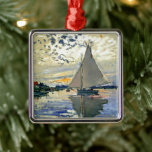 Monet - Sailboat in Le Petit-Gennevilliers Ornament Aus Metall<br><div class="desc">Claude Monet berühmtes Gemälde,  Sailboat in Le Petit-Gennevilliers,  Weihnachtsschmuck. VIRGINIA5050,  kundenspezifische Produkte und Geschenke auf www.zazzle.com/virginia5050*,  PaulKleeGiftShop,  InternationalGifts,  RetirementGiftStore,  BirthdayGiftStore,  ILoveGiftStore,  und FloridaGiftStore.zazzle.com/FloridaGiftStore.</div>