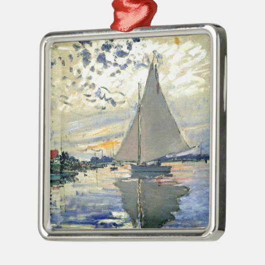 Monet - Sailboat in Le Petit-Gennevilliers Ornament Aus Metall (Links)