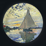 Monet - Sailboat in Le Petit-Gennevilliers Pappteller<br><div class="desc">Sailboat in le Petit-Gennevilliers,  berühmtes Gemälde des französischen Impressionisten Claude Monet</div>