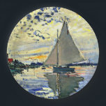 Monet - Sailboat in Le Petit-Gennevilliers Pappteller<br><div class="desc">Sailboat in le Petit-Gennevilliers,  berühmtes Gemälde des französischen Impressionisten Claude Monet</div>