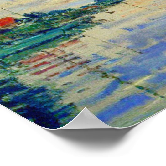 Monet Sailboat in Le Petit-Gennevilliers Poster (Ecke)