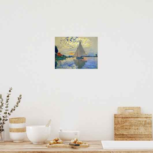 Monet Sailboat in Le Petit-Gennevilliers Poster (Küche)