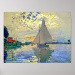 Monet Sailboat in Le Petit-Gennevilliers Poster<br><div class="desc">Poster mit Claude Monets Ölgemälde Sailboat in Le Petit-Gennevilliers (1874). Ein ruhiges Segelboot segelt in Paris,  Frankreich. Ideal für Liebhaber des Impressionismus und französischer Kunstsammler!</div>