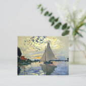 Monet - Sailboat in Le Petit-Gennevilliers Postkarte (Stehend Vorderseite)