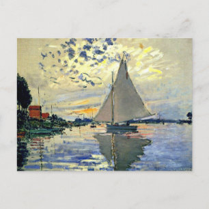 Monet - Sailboat in Le Petit-Gennevilliers Postkarte