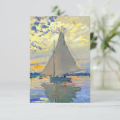 Monet Sailboat in Le Petit-Gennevilliers RSVP Karte (Stehend Vorderseite)